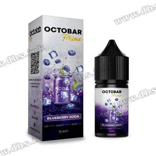 Набір для самозамісу Octobar Prime Salt 30 мл (50 мг) - Blueberry Soda (Чорнична Газівка)